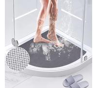 7VSTOHS Alfombrilla de Ducha de Esquina, Antideslizante y Anti Moho, Alfombrilla de Ducha de Lufa para Ducha Interior, Alfombrilla de Baño Lavable para Suelo de Baño, Ancianos, Secado Rápido