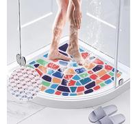 7VSTOHS Alfombrilla de Ducha de Esquina, Antideslizante y Anti Moho, Alfombrilla de Ducha de Lufa para Ducha Interior, Alfombrilla de Baño Lavable para Suelo de Baño, Ancianos, Secado Rápido