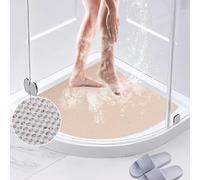 7VSTOHS Alfombrilla de Ducha de Esquina, Antideslizante y Anti Moho, Alfombrilla de Ducha de Lufa para Ducha Interior, Alfombrilla de Baño Lavable para Suelo de Baño, Ancianos, Secado Rápido