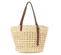7VSTOHS Bolsa de Hombro de paja para Mujer, Bolsa de Playa de Verano, Tejido Hombro Totes Ratán a Mano de la Armadura Boho Para Viajes, Playa, Fechas y Vacaciones