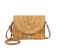 7VSTOHS Bolso de mano de paja para mujer Bolsos de mano de verano Cartera de sobre de playa Bolsos tejidos
