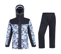 7VSTOHS Hombres Impermeable Unisexo Impermeable Motocicleta Ciclismo Chaquetas con Capucha A Prueba de Viento Ropa Impermeable