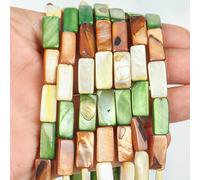 7X15Mm Cuentas Espaciadoras Sueltas de Cuentas de Concha Cuadradas de de Piedra Natural para Fabricación de Joyas Pulseras Collares Aretes Adiciones 15 Pulgadas