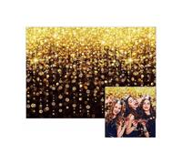7x5FT Fabric Black and Gold Photo Booth Backdrop - Perfect Party Decoration for Birthday, Wedding, Graduation, Prom | Gatsby Photo Booth | New Years B