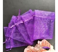 7x9 9x12 10x15 13x18cm 50 Piezas Bolsa de joyería Regalo de boda Bolsa de joyería de organza Embalaje de exhibición Bolsas de joyería 5Z-morado oscuro-11x16 cm-otro