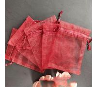 7x9 9x12 10x15 13x18cm 50 Piezas Bolsa de joyería Regalo de boda Bolsa de joyería de organza Embalaje de exhibición Bolsas de joyería 5Z-vino rojo-9x12 cm-otro