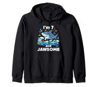 7yr Old I'm 7 and Jawsome Shark 7th Birthday Sudadera con Capucha