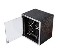 8 + 0 Automatic Watch Winder Cowhide Rotary Winder Premium Silent Motor Wood Box 18 Led Light 4 Modes with Lock -365 * 225 * 37Cm