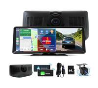 8.1 pulgadas HD Carplay coche estéreo 2K Dash Cam pantalla táctil inalámbrico portátil para coche con Apple Carplay y Android auto con cámara de respaldo 1080p, Bluetooth