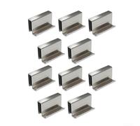 8/10/12 manijas de clip de vidrio sin taladrar para puertas de gabinete, tiradores ocultos de acero laminado en frío con capa antideslizante para vitrinas y armarios de vidrio de 5 a 6 mm de grosor
