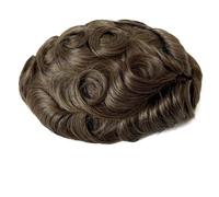 8×10 inch Men Human Hair Toupee,Thin Skin Mens Invisible Hairline Hairpieces for Man, Replacement Wigs Suave y Transpirable(7#)