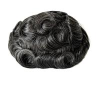 8×10 inch Men Human Hair Toupee,Thin Skin Mens Invisible Hairline Hairpieces for Man, Replacement Wigs Suave y Transpirable(1B40#)