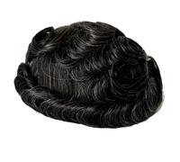 8×10 inch Men Human Hair Toupee,Thin Skin Mens Invisible Hairline Hairpieces for Man, Replacement Wigs Suave y Transpirable(1B20#)