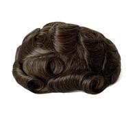 8×10 inch Men Human Hair Toupee,Thin Skin Mens Invisible Hairline Hairpieces for Man, Replacement Wigs Suave y Transpirable(4#)