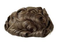 8×10 inch Men Human Hair Toupee,Thin Skin Mens Invisible Hairline Hairpieces for Man, Replacement Wigs Suave y Transpirable(18#)