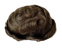 8×10 inch Men Human Hair Toupee,Thin Skin Mens Invisible Hairline Hairpieces for Man, Replacement Wigs Suave y Transpirable(6#)