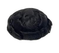 8×10 inch Men Human Hair Toupee,Thin Skin Mens Invisible Hairline Hairpieces for Man, Replacement Wigs Suave y Transpirable(1#)