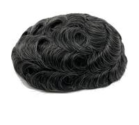 8×10 inch Men Human Hair Toupee,Thin Skin Mens Invisible Hairline Hairpieces for Man, Replacement Wigs Suave y Transpirable(1B30)