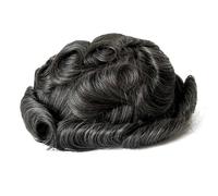 8×10 inch Men Human Hair Toupee,Thin Skin Mens Invisible Hairline Hairpieces for Man, Replacement Wigs Suave y Transpirable(250)