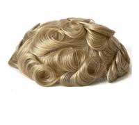 8×10 inch Men Human Hair Toupee,Thin Skin Mens Invisible Hairline Hairpieces for Man, Replacement Wigs Suave y Transpirable(22R#)