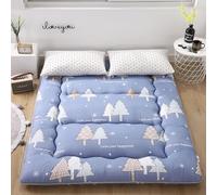 8-10cm Grueso Estampado Colchon Futon Tatami Japones Plegable Alfombra Suelo Con Relleno Algodon 3 Capas Transpirable Para Dormitorio Camping Habitacion Huespedes Estudiantil Portatil Tamano Doble