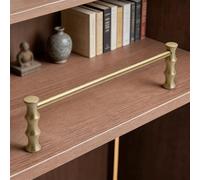 8 12 20 24 30 36 in Anti-Fall Shelf Railing Rod, Decorative Brass Rails for Wood Shelves, Cabinet/Bookcase/Wardrobe/Shoe Front Guard Fence(Brass-Style B,48cm/18.9in)