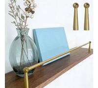 8 12 20 24 30 36 in Anti-Fall Shelf Railing Rod, Decorative Brass Rails for Wood Shelves, Cabinet/Bookcase/Wardrobe/Shoe Front Guard Fence(Brass-Style a,48cm/18.9in)