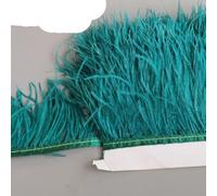 8-13cm 2 metros/lote decorativo pluma de avestruz Trim Plumes flecos cintas para costura vestido ropa artesanía accesorios-S07 azul pavo real