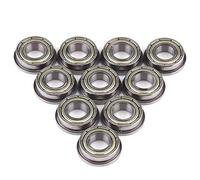 8 × 16 × 5mm Rodamientos de Bolas Radiales en Miniatura con Bridas Doble Blindado de Acero para Motor, Rodamiento de Acero (10 Piezas)