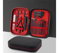 8-23 piezas/juego de cortaúñas de acero inoxidable con bolsa plegable, suministros para uñas, negro, 22 piezas