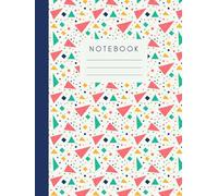 8.25" x 11" Notebook - 160 Pages, 90 gsm | Memphis Style Retro Journal | Vintage 80s Geometric Pattern | Also in A5 & Pocket Size