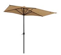 8.2Ft Outdoor Sun Shade Half Garden Sun Umbrella with Crank Handle Outdoor Easy to Assemble for Home Garden Lawn MarketP