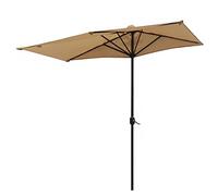 8.2Ft Outdoor Umbrellas for Patio, Patio Umbrella Market Half with Crank Sun Protection Outdoor Table Market Umbrella Rectangular for Garden Patio Yard Beach Parasol
