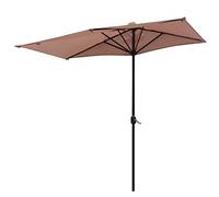 8.2Ft Outdoor Umbrellas for Patio, Patio Umbrella Market Half with Crank Sun Protection Outdoor Table Market Umbrella Rectangular for Garden Patio Yard Beach Parasol