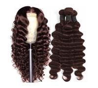 8-32 Inch Human Hair Bundles Chocolate Brown Loose Deep Wave Brazilian Raw Hair Weave Quick Weave(10inch (1 bundle))