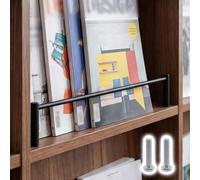 8-38 in Prevent Falling Barrier Rails, Stainless Steel Shelf Guardrail Bar Dia 6mm, Decorative Shelf Rod for Kitchen Cabinets, Bar Cart, Bookshelf(Black,45cm/17.7in)