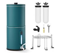8,5 L Sistema de filtración de agua por gravedad con indicador de nivel de agua Filtro de agua por gravedad con filtro de cerámica Purificador de agua con certificación NSF/ANSI 42&372, Verde