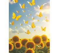 8.5" X 11" NoteBooks "A Sunlit Meadow of Sunflowers and Fluttering Butterflies"