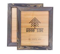 8.5 x 11 Wooden Rustic Picture Frames - Old Dark Grey - Set of 2 - for Diploma Documents and Certificates - Wall Mounting and Tabletop - Wood Grain Fi
