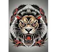 8.5"x11" Large 250 Page Sketchbook Book For Tattoo Artists With Cover Design Based on American Traditional