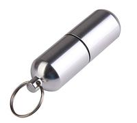 8.5CM Fundas de píldoras grandes para viajes al aire libre Delicada Caja de medicina impermeable de aluminio Cápsula de medicamento Cápsula de píldora Llavero FB, Púrpura