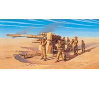 8,8 Cm Flak 37 Cañón Con Tripulación Kit De Plástico 1:72 Modelo ITALERI