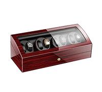 8+9 Automatic Watch Winder Wood Shell Piano Paint Exterior Flexible Watch Pillows Quiet Motor 4 Rotation Modes (C)