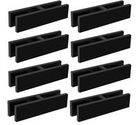 8 abrazaderas de acero inoxidable 304 para barandilla de vidrio doble de 180° - Soporte resistente con acabado cepillado para barandilla de 8-12 mm, cerca de piscina/balcón costero, color negro,