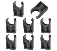 8 abrazaderas para tuberías de UPVC, abrazaderas para tubos de agua, bandejas de TV, soportes para colgar mangueras, soportes de fijación negros (25 mm)