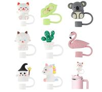 8 accesorios para pajita compatibles con Stanley Cup 40 oz, cubierta de silicona a prueba de polvo de 10 mm, fundas de silicona para pajitas, tazas no incluidas (color)