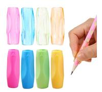 8 agarres de silicona para lápices, soporte triangular para lápices, agarre ergonómico para dedos para niños zurdos, varios colores