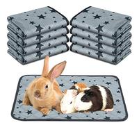 8 Almohadillas Antideslizantes para Cobayas Forro Polar de Conejillo de Indias Lavable Reutilizable Absorbente Alfombrillas de Orina de Cobayas con Patrón Estrella para Jaula (60 x 45 cm)