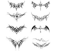 8 anillos for las piernas: pegatinas de tatuajes herbales impermeables for mujeres, tatuajes falsos realistas de larga duración.