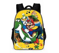 (8) Anime Super Mario Luigi Peach Bowser Koopa Yoshi Cosplay Disfraz Mochila Computadora Mochila Escolar